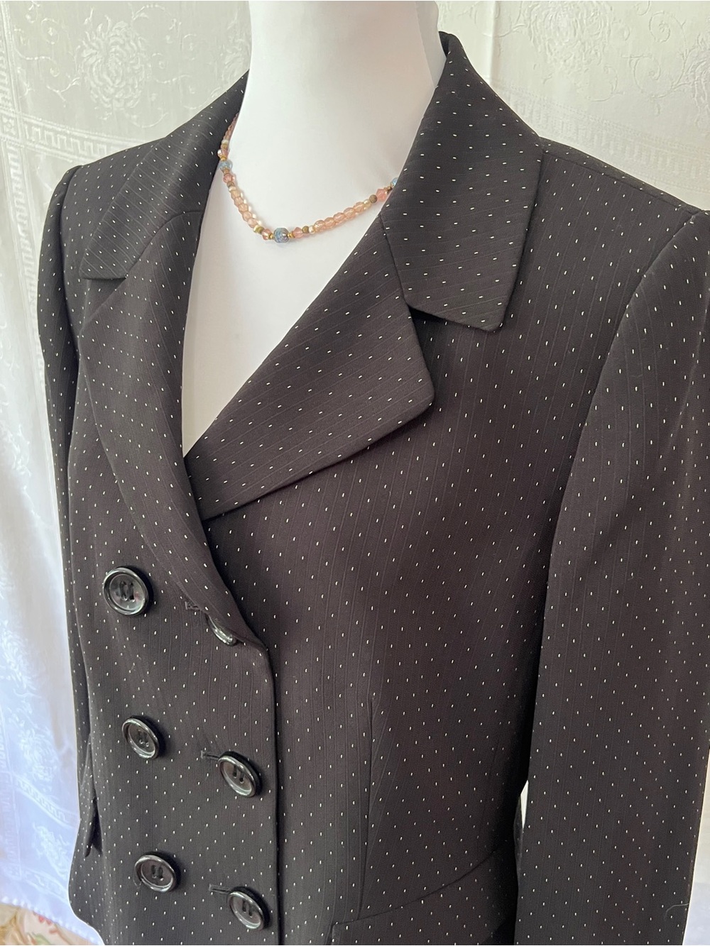 Tahari Double-Breasted Women’s Black Blazer Jacket Size 14P - Picture 4 of 13